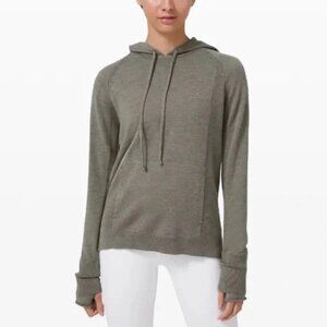 Lululemon Light Merino Wool Hoodie Dark Olive size 6